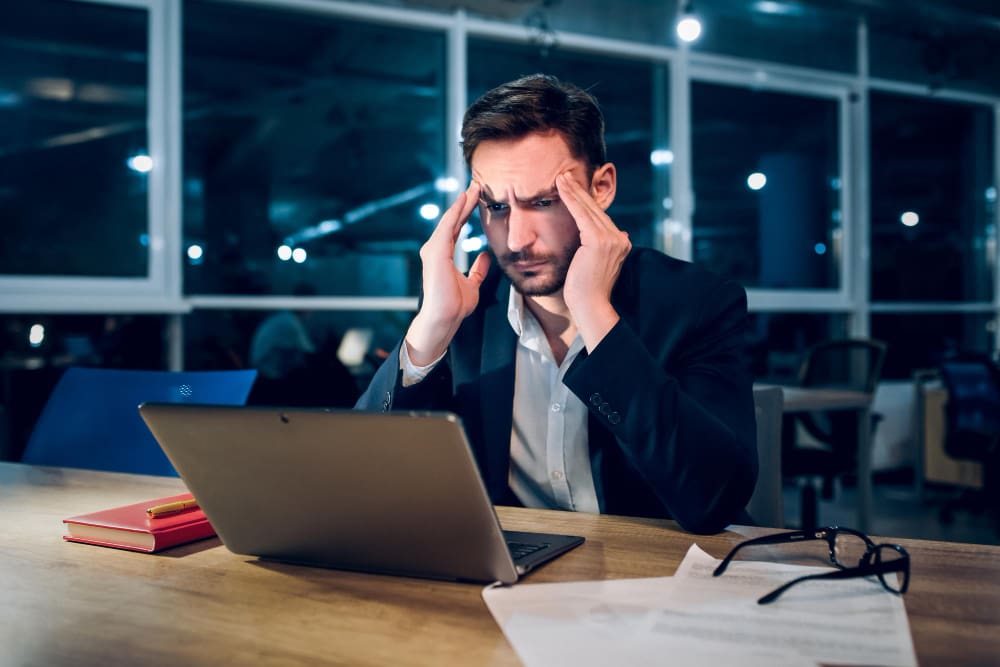 Person working at laptop